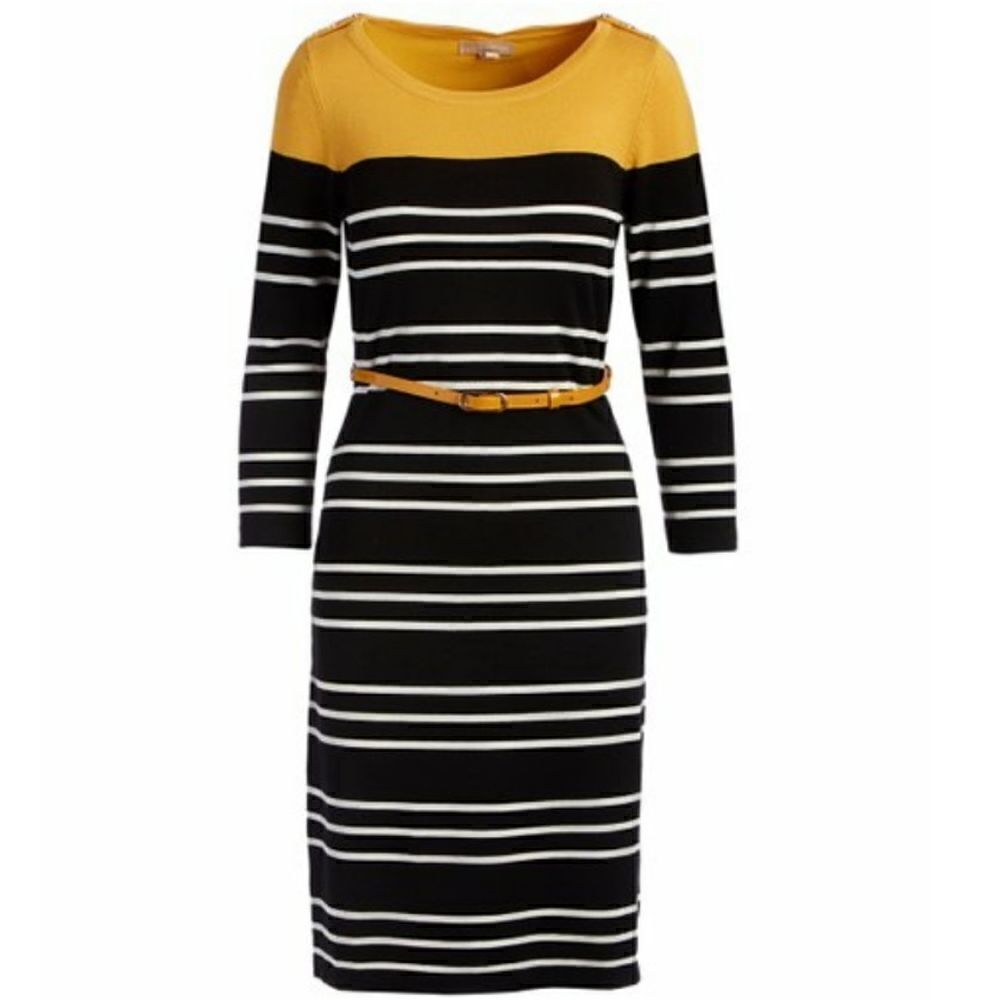 Appraisal Yellow/Black  Peplum Dress